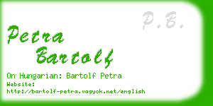 petra bartolf business card